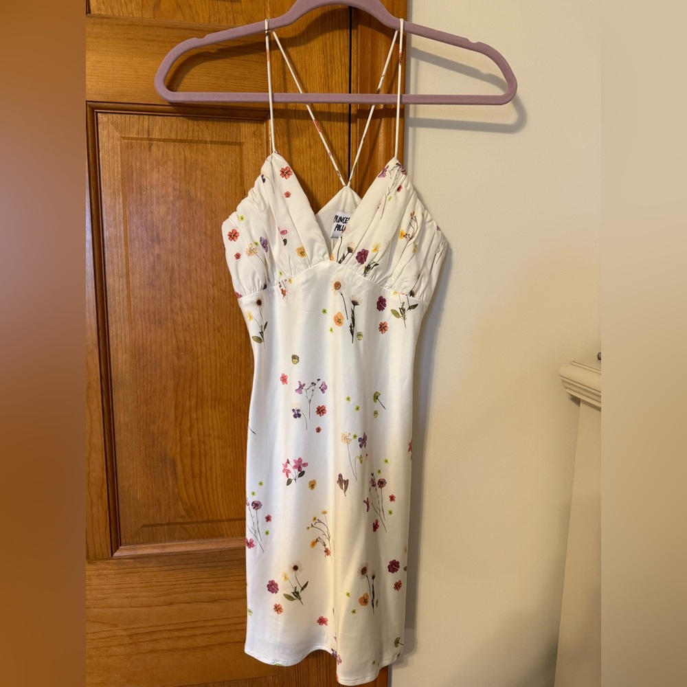 Princess Polly White Dress with Floral Accents